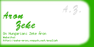 aron zeke business card